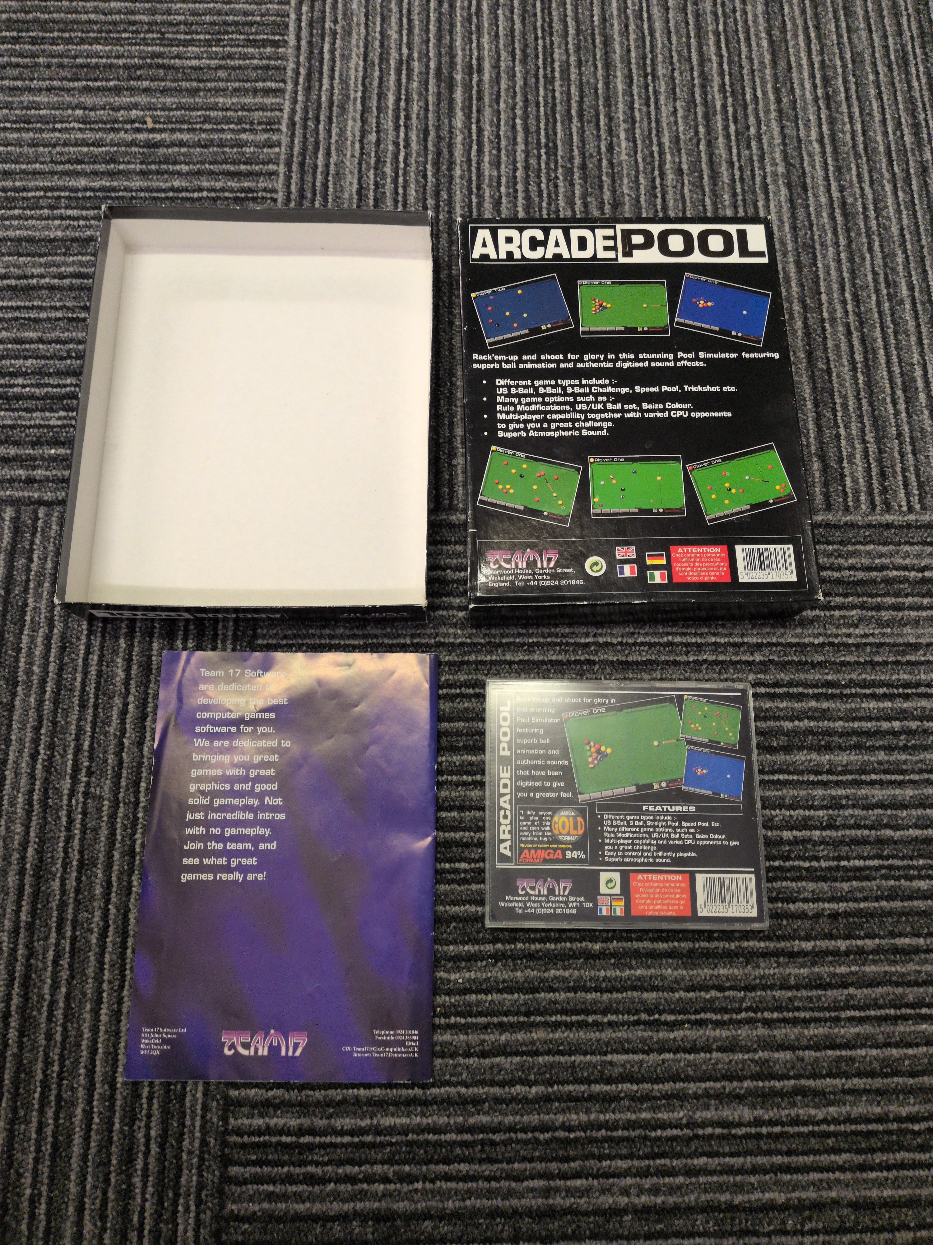 Arcade Pool Commodore Amiga CD32 game Arcade Pool Commodore Amiga CD32 game